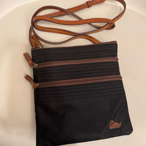 Dooney & Bourke Womens Crossbody Bag Black/Brown Zip Pockets Adjustable Strap - Picture 13 of 13